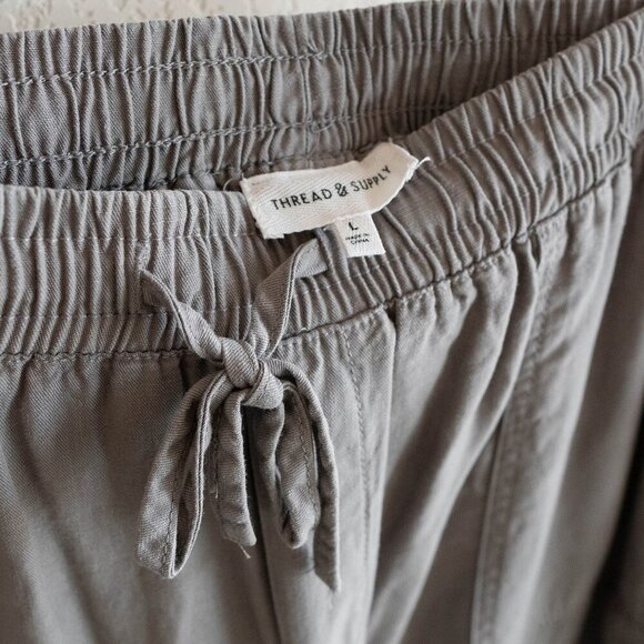 Thread & Supply Serena Joggers Sz L Wild Truffle 100% Tencel Drawstring Pockets - Picture 4 of 6